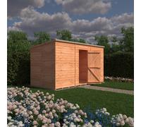 Shire Overlap 12x6 single door pent shed no windows