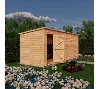 Shire Overlap 16x6 single door pent shed no windows