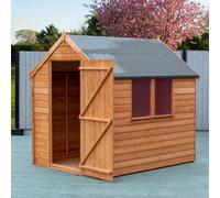 Shire Overlap 7' x 5' Value Shed with Window, Brown