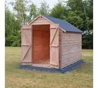 Shire Garden Value Overlap 8 x 6 Double Door Shed, Brown
