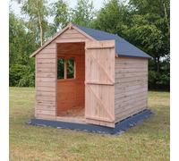 Shire Garden Value Overlap 8 x 6 Shed with Window, Brown
