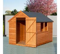 Shire Garden Value Overlap 8 x 6 Shed with Window, Brown