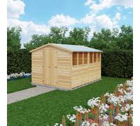 Overlap 10' x 8' Dip Treated Apex Shed Double Door with Windows
