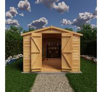 Shire 12 x 8 Overlap Double Door Dip Treated Garden Shed (No Windows)