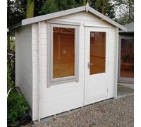 Shire Peckover 19mm Log Cabin 8 x 8 Feet in Light Tan Shire Light Tan