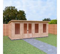 Shire Peony 16 ft x 6 ft Summerhouse, Brown