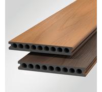 Shire Premium Composite Decking Board Kit 4.3M2, Dark & Light Brown 200 X 25 X 4200 Each, Pack Of 5 Boards With Brackets & Screws