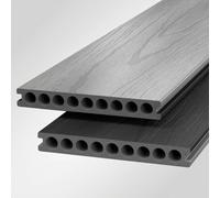 Shire Premium Composite Decking Board Kit 4.3M2, Grey And Dark Grey, 200 X 25 X 4200 Each, Pack Of 5 Boards With Brackets & Screws