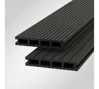 Shire Premium European Composite Decking Board Kit 3.3M2, Light Neo, Dark Grey 150 X 25 X 4200, Pack Of 5 Boards With Brackets & Screws