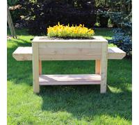 Shire Ron Larch Timber Planter With Side Shelves And Bottom Shelf 400X800mm