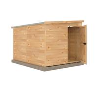 Shire Handmade Pent Security Shed 8 x 10 ft, Brown