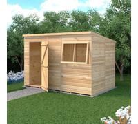 Shire Pent 10 ft x 6 ft Shiplap Shed, Brown