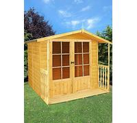 Shire Shiplap Summerhouse Alnwick 7 x 7 - Delivered Green