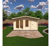 Shire Spalding Log Cabin 14X8 With Double Doors, Opening Windows & Storage Room