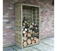 Shire Pressure Treated Tall Log Store, Brown