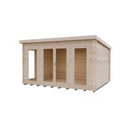 Shire Tilney Log Cabin 10X13 With Double Doors And Opening Windows