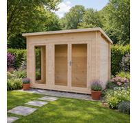 Shire Tilney Log Cabin 6X10 With Double Doors And Opening Windows