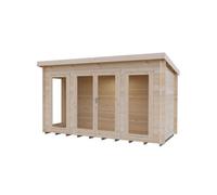 Shire Tilney Log Cabin 6X13 With Double Doors And Opening Windows