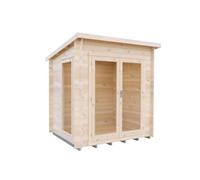 Shire Tilney Log Cabin 6X7 With Double Doors And Opening Windows