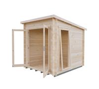 Shire Tilney Log Cabin 8X7 With Double Doors And Opening Windows