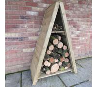 Shire Triangular 2' 8" x 1' 4" Apex Log Store - Premium Pressure Treated Shiplap