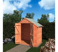 Shire Garden Value Overlap 4 x 6 Double Door Shed, Brown
