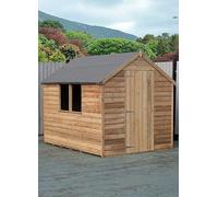 Shire Value Overlap 8 x 6 Pressure Treated Shed with Window - Installed Green