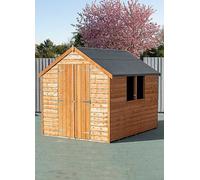 Shire Garden Value Overlap 8 x 6 Double Door Shed With Window, Brown
