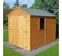 Shire Warwick Double Door 8x6 12mm interlock Clad wooden Shed