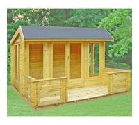 Shire Wykenham 7' 10" x 11' 9" Reverse Offset Apex Log Cabin - Premium 34mm Cladding Tongue & Groove