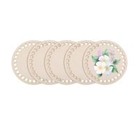 Shirene Circle Wooden Basket Bottom,5 PCS Wooden for Crochet and Knitting Round Bag Bottom Crochet Bag Shaper Blank Crochet Basket Base for DIY Basket Bags Craft Knitting Making Weaving Supplies