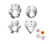 Shirene Cookie Cutters Shapes Baking Set,12 PCS Biscuit Cutters,Stainless Steel Heart Circle Flower Star Shaped Cookie Cutters for Baking, Diverse Shapes for Creative Baking