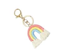 Shirene Handmade Rainbow Boho Macrame Keychain,Colorful Cotton Pendant for Keys Bags or as a Gift for Godmothers Women and Children