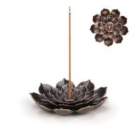 Shirene Lotus Incense Stick Holder,2 Pcs Brass Incense Holder with Detachable Burner for Stick Cone Coil Incense Mini Lotus Incense Burner for Home Office Yoga Meditation Tea House SPA