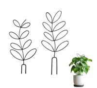 Shirene Plant Trellis,2 Pack Leaf Shaped Plant Trellis,Metal Trellis for Potted Plants Indoor & Outdoor,Decorative Climbing Plants Support for Houseplant Pots Outdoor DIY Flower Pots Support,Black
