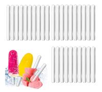Shirene Reusable Clear Acrylic Popsicle Sticks,30 Pcs Clear Acrylic Sticks,Lolly Stick for Homemade Ice Cream,Cakesicle,Cake Topper and DIY Crafts,Transparent Ice Cream Lollies Stick (Transparent)