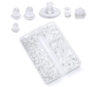 Shirene Silicone Earring Backs for Studs,6 Styles Clear Earrings 600 pcs Safety Back Soft Rubber Earrings Stopper Locking Secure Earring Backs Hypoallergenic Earrings Stopper Back with Storage Case