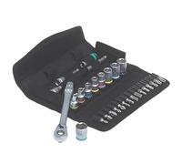 SHIRENOCK 1/4" Drive Metal Ratchet & Socket Set, Chrome Molybdenum Steel Construction, 72-Tooth Ratchet, Corrosion-Resistant, Drop-Forged, Satin Finish, 28 in Pack