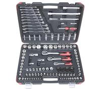 SHIRENOCK Mixed Drive Metric Socket Set, Chrome Vanadium Steel Construction, 72-Tooth Ratchet, Abrasion-Resistant, Heat-Treated, Satin Finish, 120 in Pack