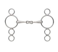 Shires 3 Ring Dutch Gag With French Link - Steel - 5.5