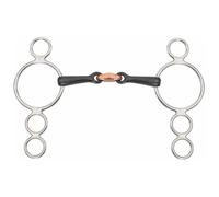Shires Three Ring Dutch Gag With Lozenge - Black Sweet Iron - 5.5
