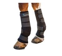 Shires Arma Deluxe Mud Socks, Neoprene Horse Turnout Boots in Black Pony, Black