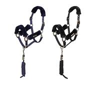 Shires ARMA Faux Fur Headcollar & Lead Rope Extra Full Black