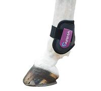 Shires Arma Fetlock Boots - Black/Plum: Pony/Cob