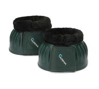 Shires Arma Black Fleece Over Reach Boots - Green - Size: Pony