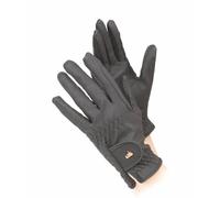 Shires Aubrion PU Synthetic Leather Ladies Horse Riding Gloves - Black Medium, Black