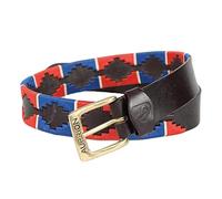 Shires Aubrion Drover Polo Belt, 35mm, in Navy/Red 80Cm, Navy/Red