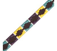 Shires Aubrion Drover Polo Belt - Skinny (25mm) · 80cm · Yellow/Dark Green/Purple