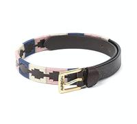 Shires Aubrion Drover Polo Belt Navy/Pink/Natural - Skinny (25mm) · 70cm · Navy/Pink/Natural