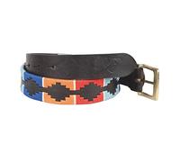 Shires Aubrion Drover Skinny Polo Belt in Turquoise/Red/Orange/Blue 110Cm, T/R/O/B
